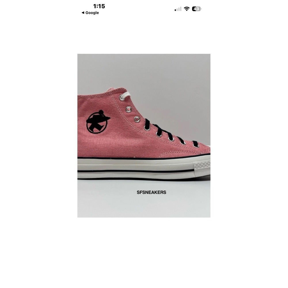 Converse Chuck Taylor All Star High Top Sneakers Pink Black Mens Sz‎ 7 - Picture 3 of 5